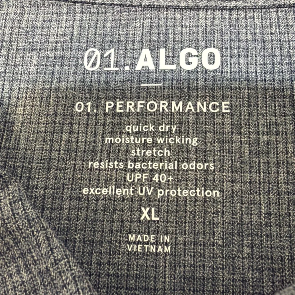 01.Algo Dress Shirt Mens XLarge Blue Performance Button Up